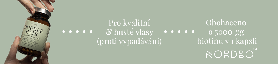 Nordbo Double Hair - Pro kvalitní & husté vlasy (proti vypadávání) - Obohaceno o 5000 µg biotinu v 1 kapsli
